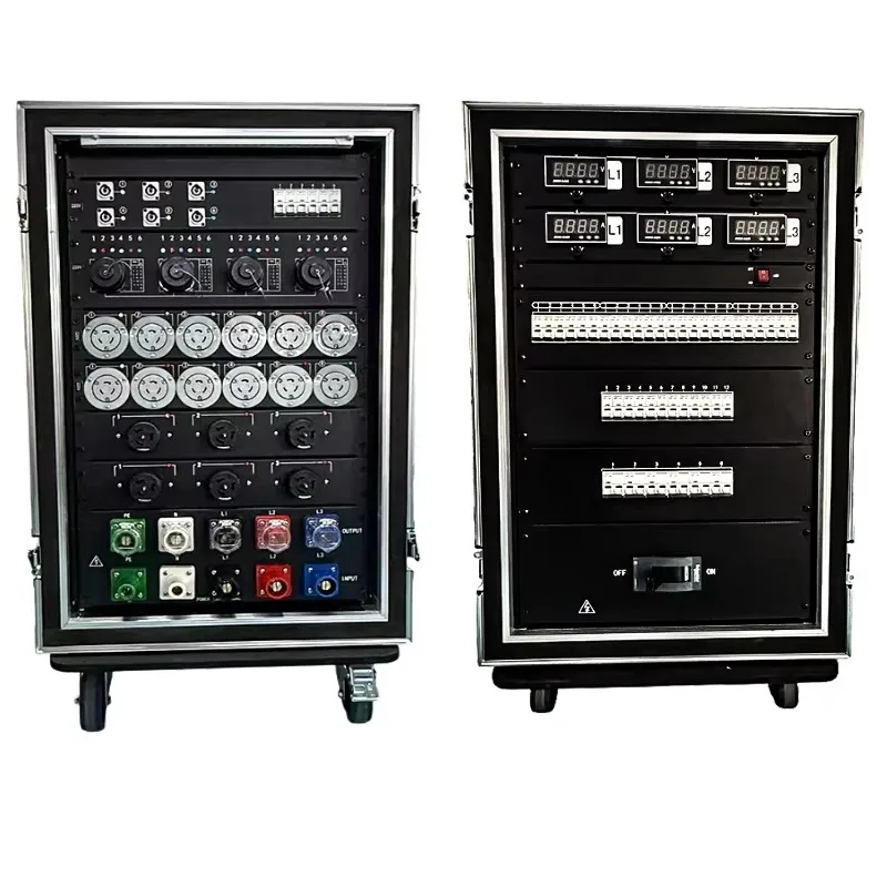 Customize 18U Portable Power Distributors 3 Phase 48-Way Power Distribution Equipment Stage Electrical Boxes(inquiry ship fee