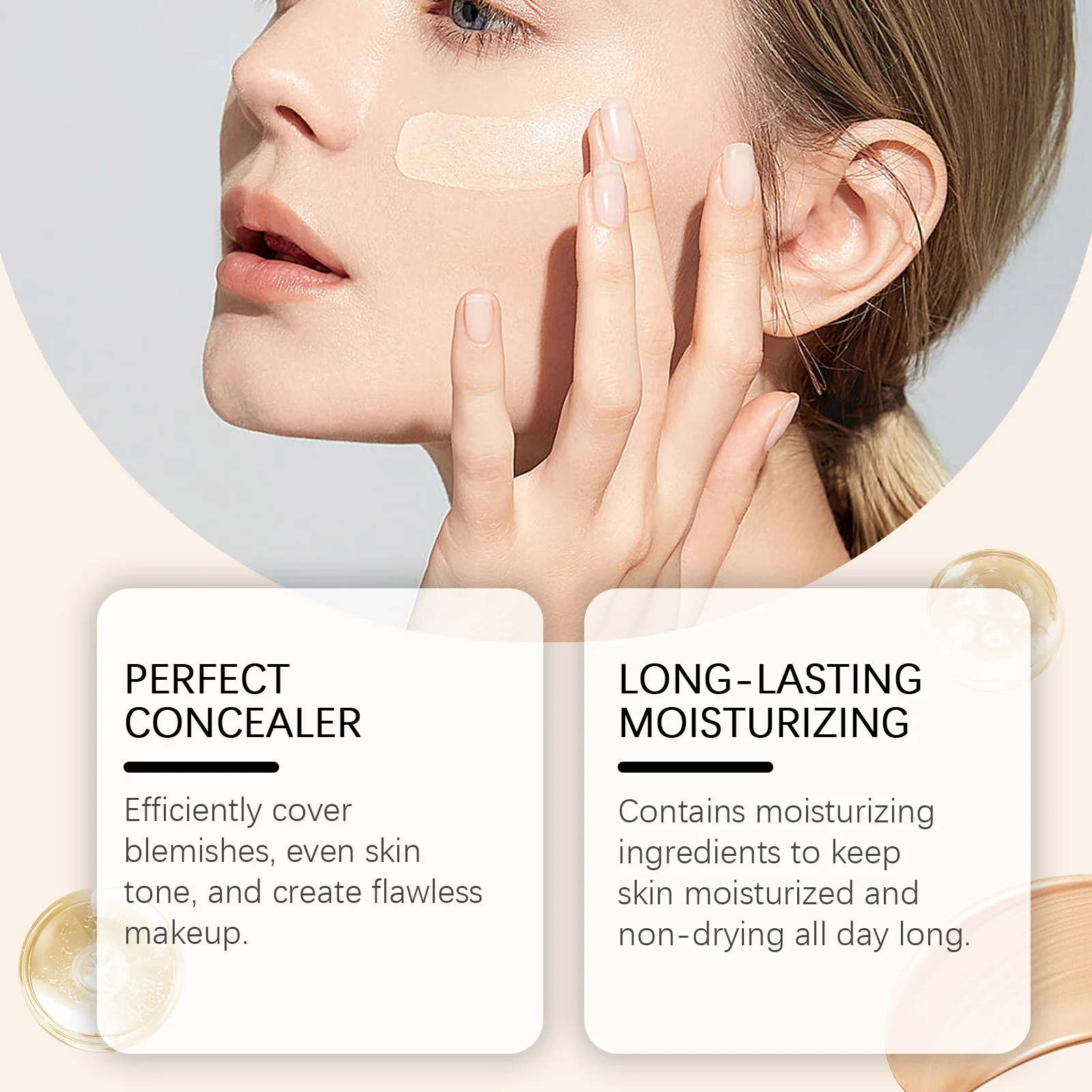 Hyaluronic Liquid Foundation Full Coverage Long Lasting Waterproof Keep Matte Deep Hydrating Makeup Concealer Foundations Cream