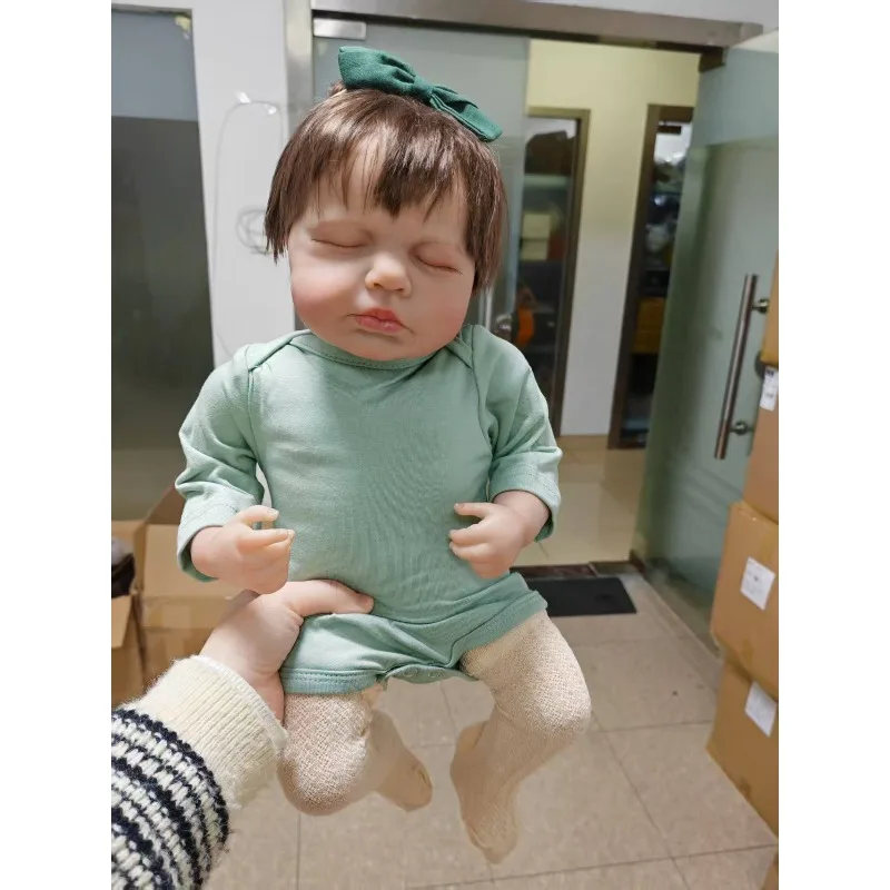 49 cm LouLou Stesso alla foto Bambola da ragazza rinata con capelli radicati a mano realistici con set di abbigliamento alla moda