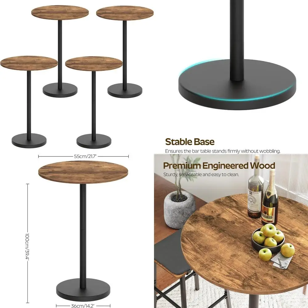 メタルフレームの4人用高級ダイニングセット、ビストロ、ダイニング、リビングスペースに最適