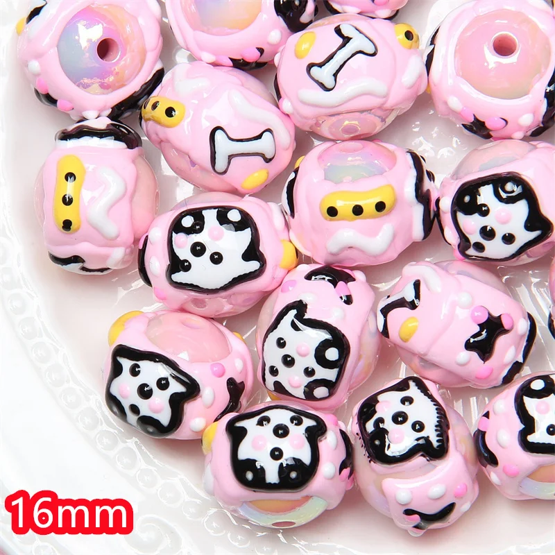 Free shipping 50pcs/lot 16mm drop oil pattern effect geometry rounds shape acrylic beads diy jewelry garment bracelet accessory