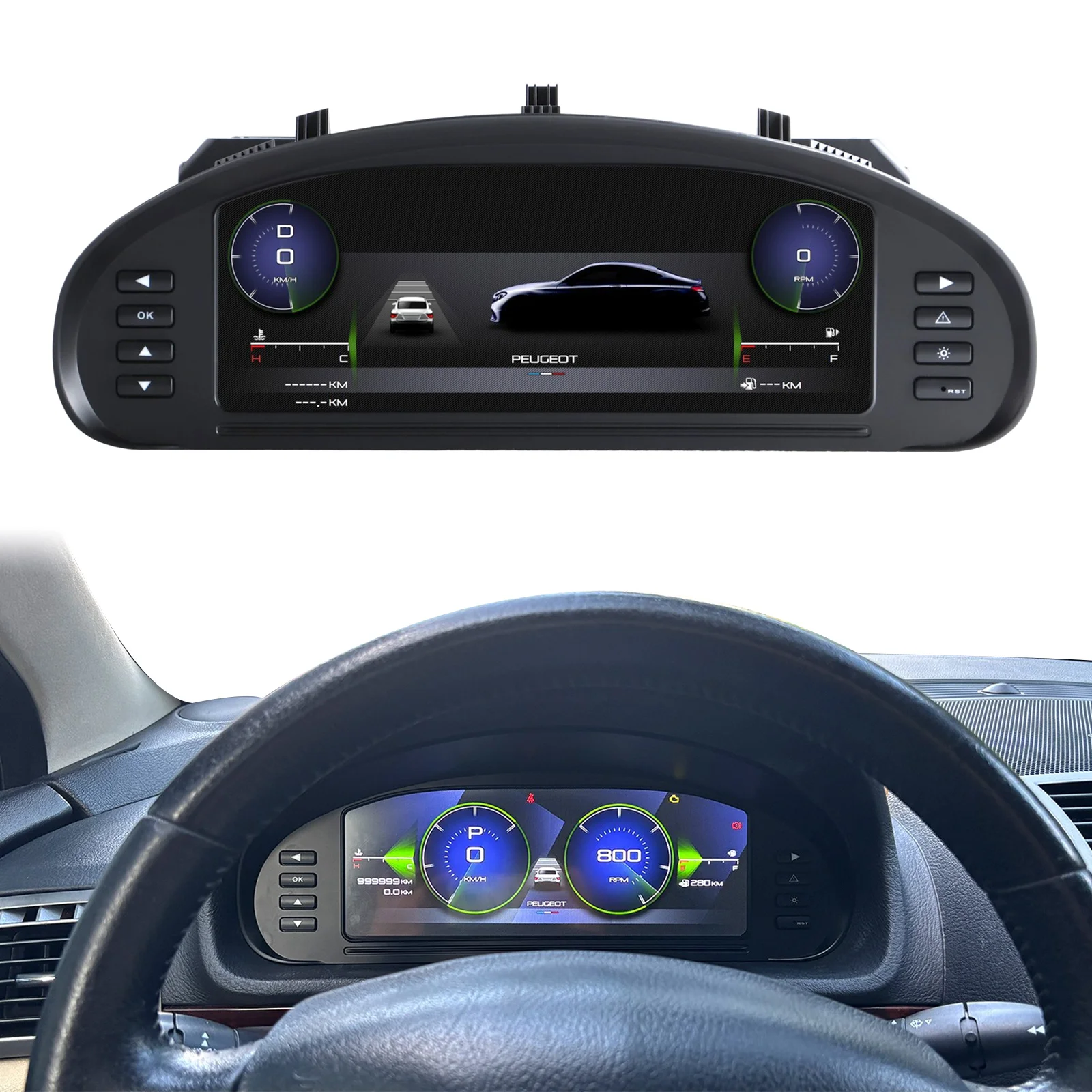 

10.25’’ digital dashboard for Peugeot 407 2004-2010 instrument cluster speedometer gauge, odometer, plug & play