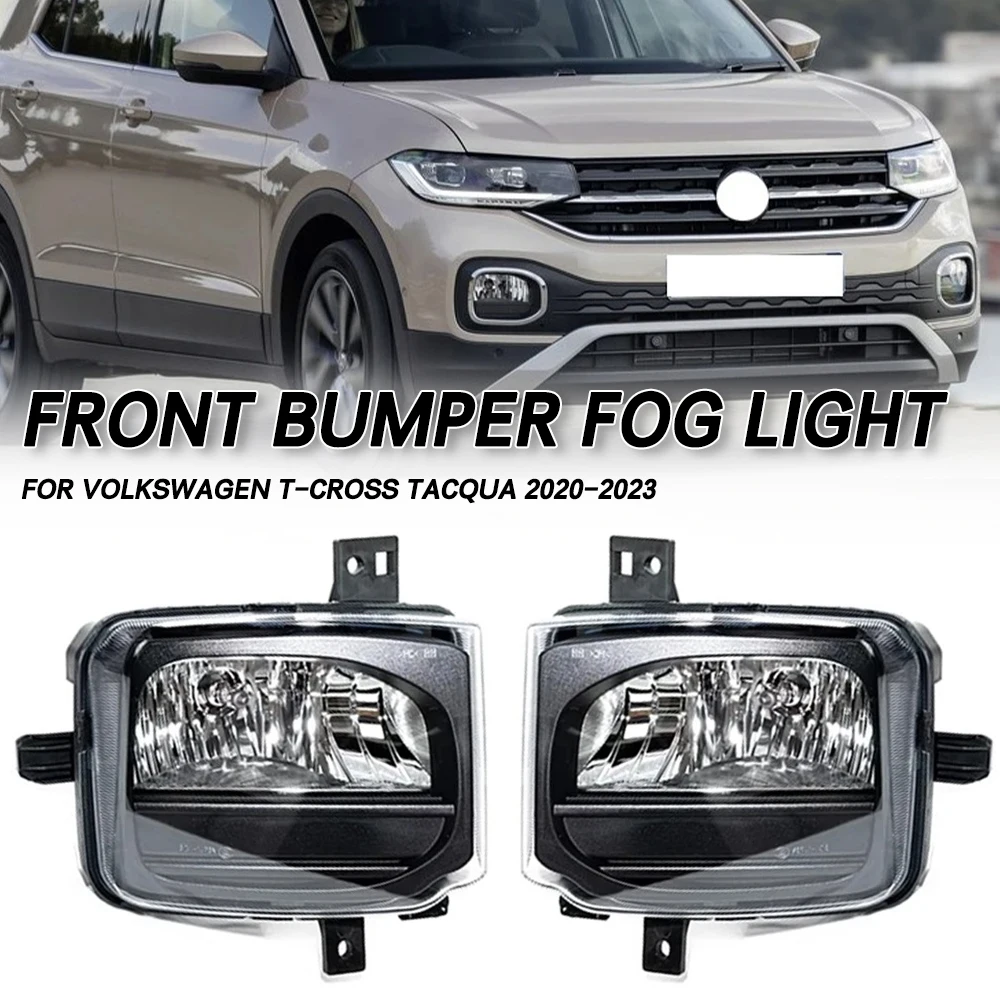 

For VW Volkswagen T-Cross Tacqua 2020 2021 2022 2023 Front Bumper Fog Lamps Foglamp DRL Daytime Running Light