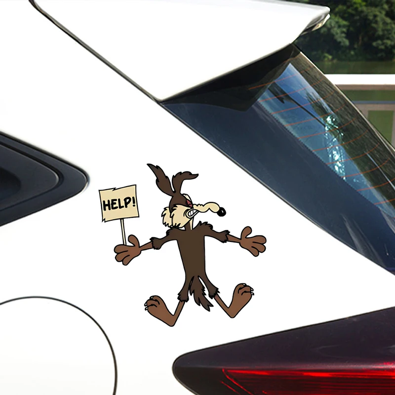 Wile-E Outlaw Help, naklejka naklejka, Road Runner Splat Car Truck Laptop Dent