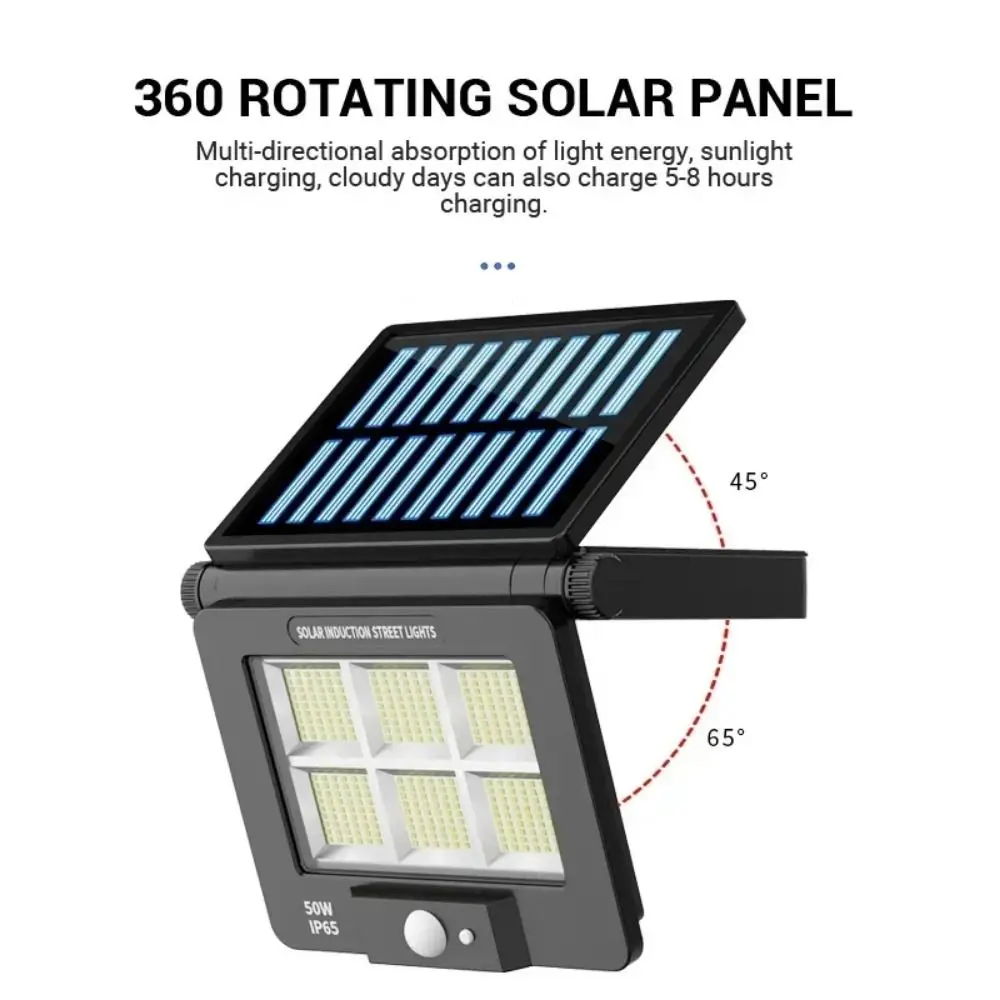 Складной светодиодный солнечный свет с регулируемым вращением на 360 градусов, уличный настенный светильник с дистанционным управлением, 3 режима, солнечный уличный прожектор