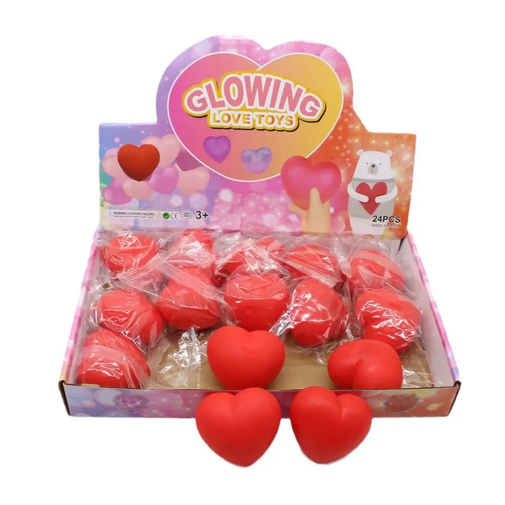 Wholesale Heart Shaped Stress Pressure Toys Relief Relax Fun Gifts for Kids Outdoor Games Props Ball Soft Anti Stress Ball Toys