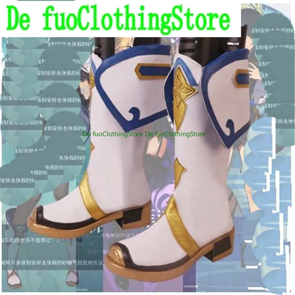 DefuoClothing Store Genshin Impact Botas de sacarosa Botas moradas Juego de cosplay Personaje de anime Accesorios de fiesta Zapatos y botas de Halloween