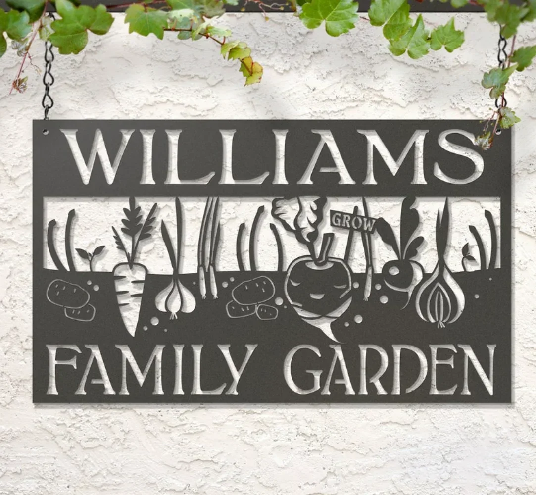 1PC Custom Hanging Vegetable Garden Sign for Unique Decor Outdoor Showing Nature Growth Freshness Harvest Memory Charm