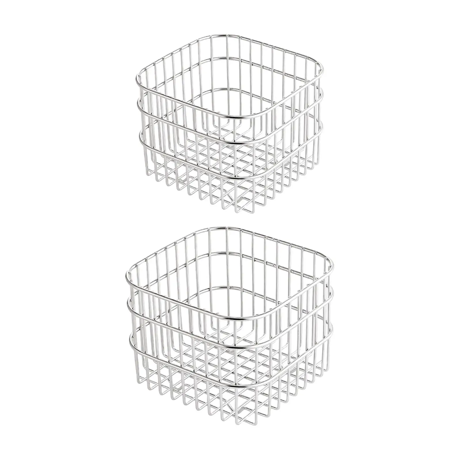 Small Fruit Basket Multipurpose Rustic Storage Bin Metal Storage Organizer Basket for RV Kitchen Bedroom Dormitory Office