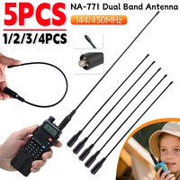 NA-771 SMA-F Flexible Antenna VHF UHF SMA Female High-Gain Antenna Dual Wide Band 144/430MHz for Baofeng UV 5R BF-666S BF-777S