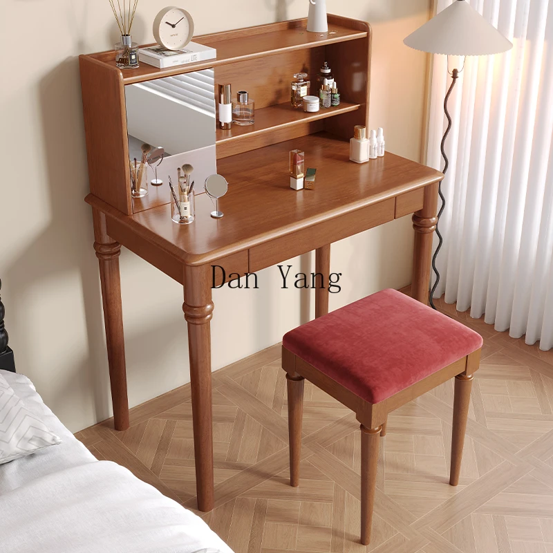 YJ ash wood antique solid wood dresser modern simple small apartment master bedroom furniture high-end makeup mirror makeuptable