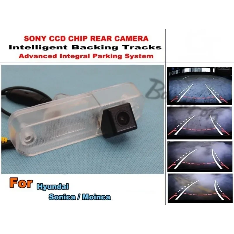 For Hyundai Sonica / Moinca 2009 Smart Tracks Chip Camera / HD CCD Intelligent Dynamic Parking Car Rear View Camera