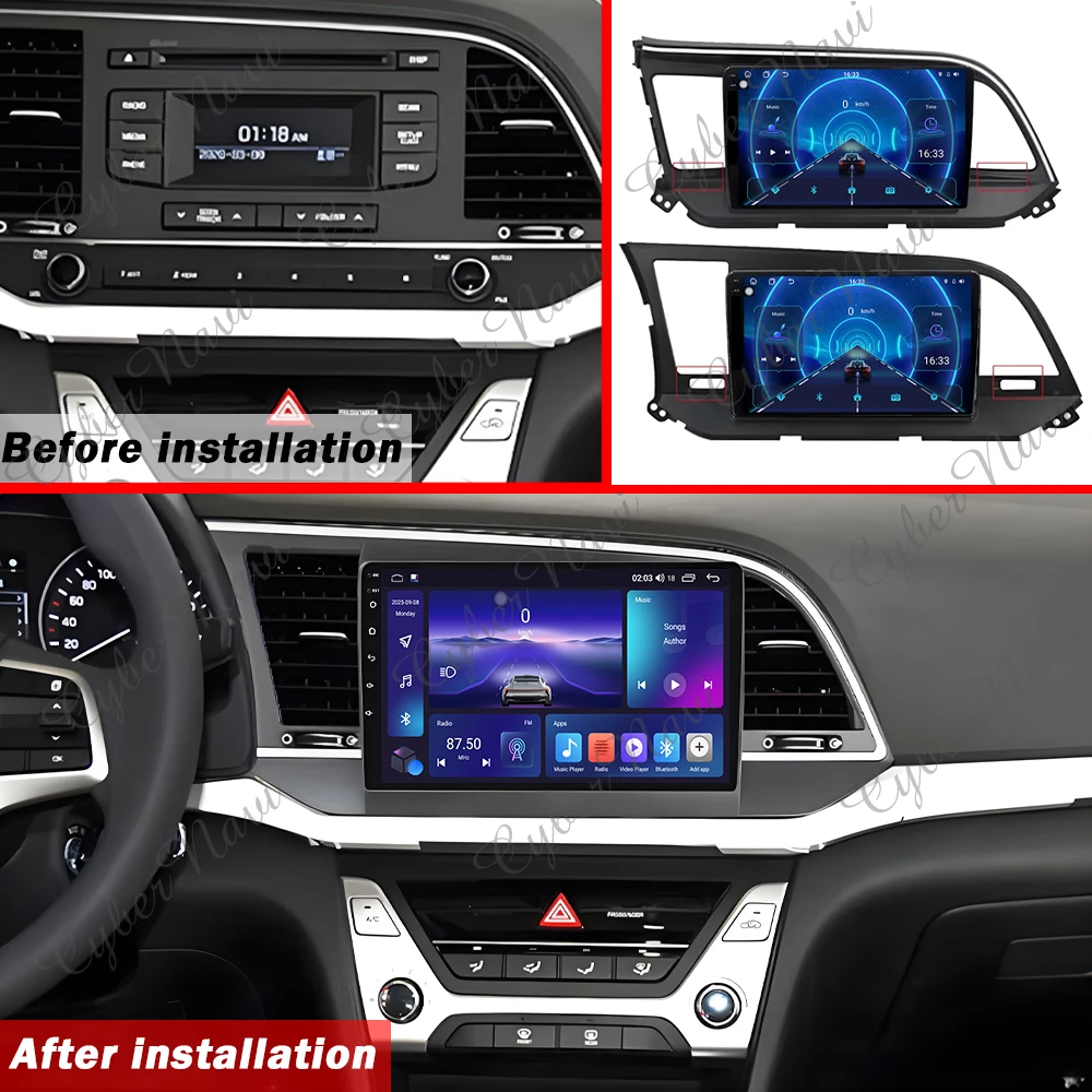 Android For Hyundai Elantra Avante AD 2015 - 2021 CarPlay Multimedia Stereo GPS Car Radio Navigation Player Head Unit Bluetooth