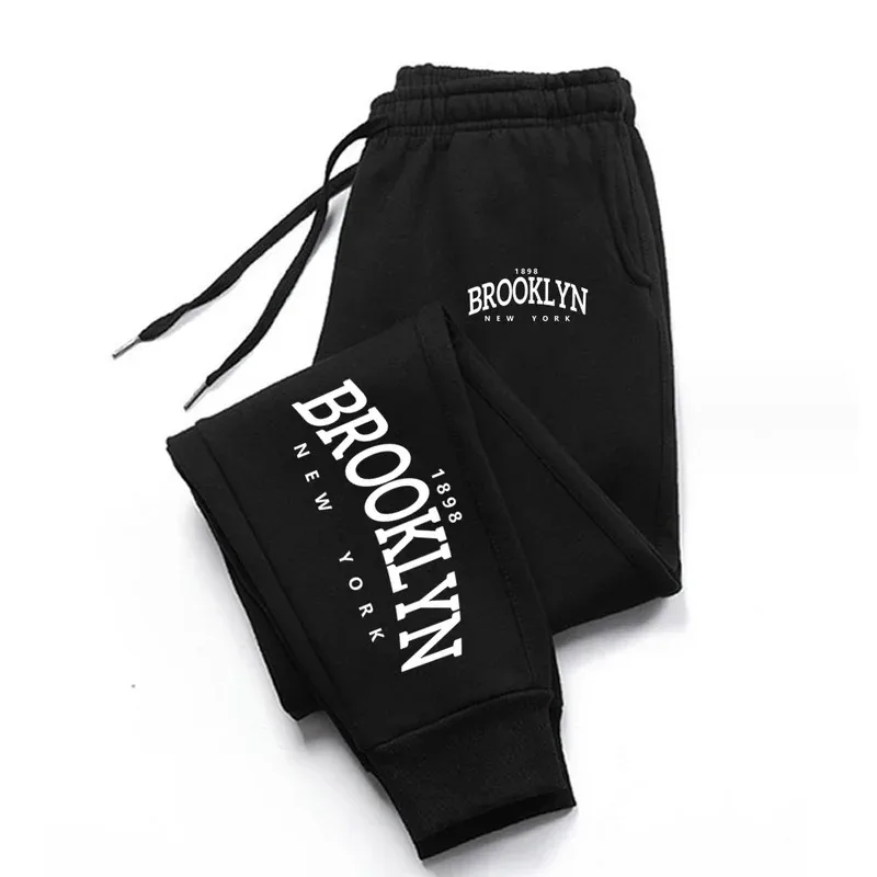 

Men Women Winter Fleece Running Pants Printed Outdoor Sports Training Jogging Bottoms Casual All-match Knit Trousers New