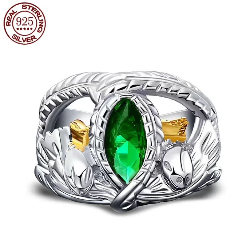 LOTR 925 Sterling Silver Aragorn Ring Of Barahir Wedding Ring Fashion Men Jewelry Fan Gift High Quality