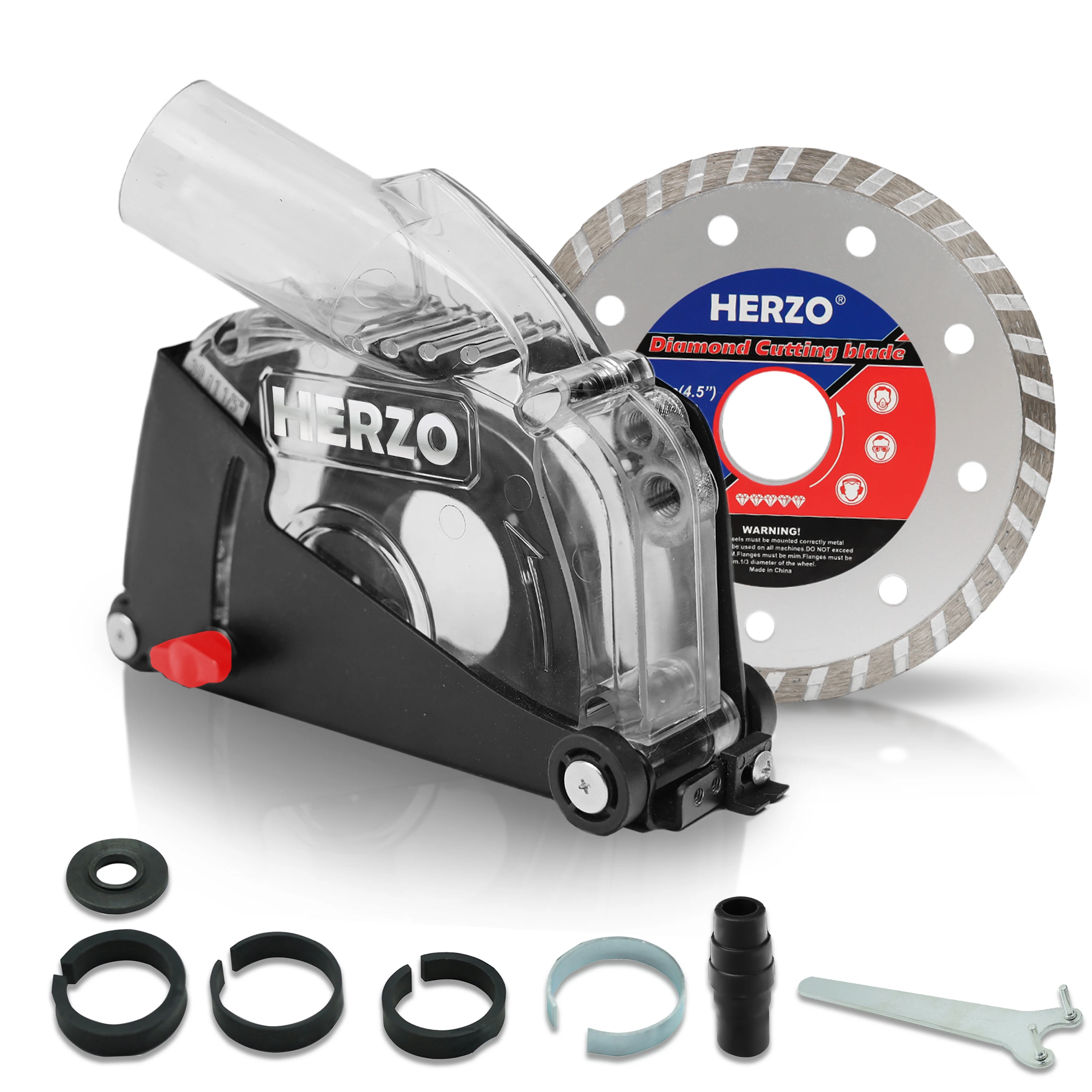 HERZO GT119125B 125MM Cutting Dust Shroud For Angle Grinder With Attachments