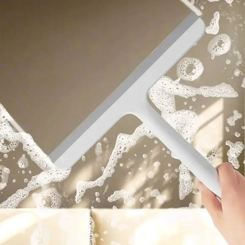 Robuste Glas- und Oberflächenreinigungsbürste, Schaber, Kunststoff, Silikon, geeignet für Badezimmer, Küche, Dusche, Spiegel, Fliesenreiniger – Detail 6