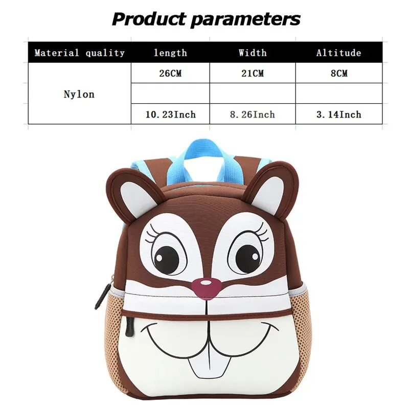 New 3D Children School Bags Kids Backpacks Kindergarten Cartoon Animal Toddle Kids Backpack Fashion Travel Outdoor Bags