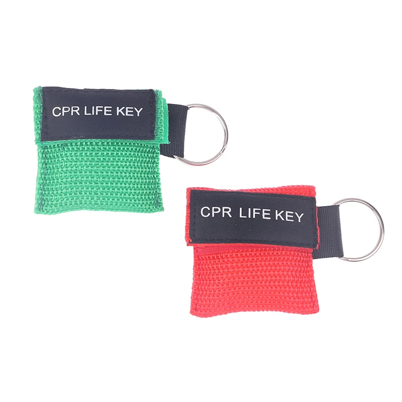 CPR Resuscitator Mask portable Emergency Aid Face Shield Artificial Respiration Disposable Respirator Keychain Health Care Tools