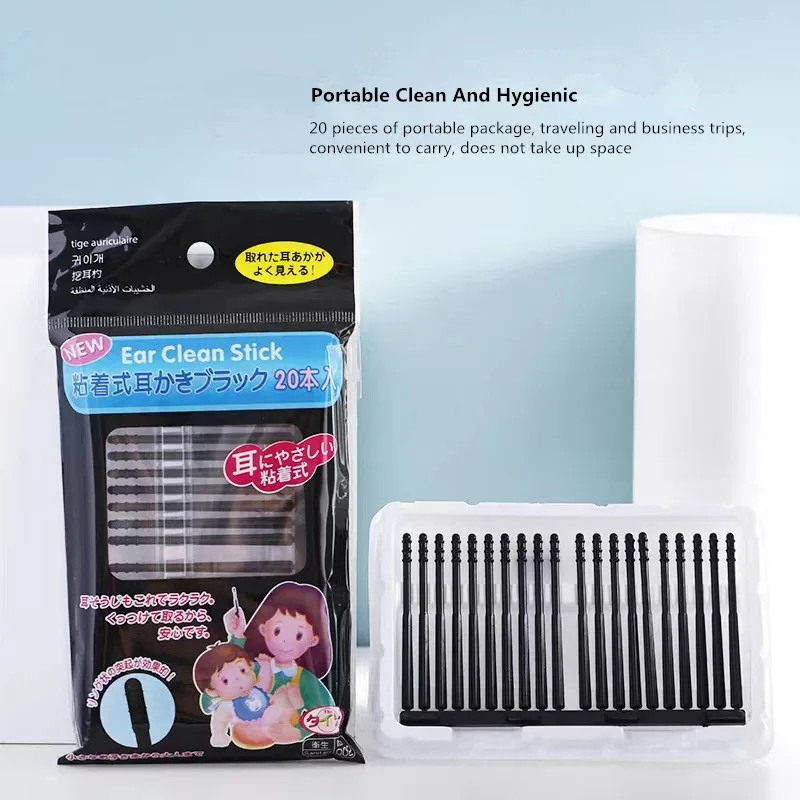 Disposable adhesive cotton swabs, self-adhesive , cotton swabs, ear scoops, adhesive spiral ear and nose cleaning sticks