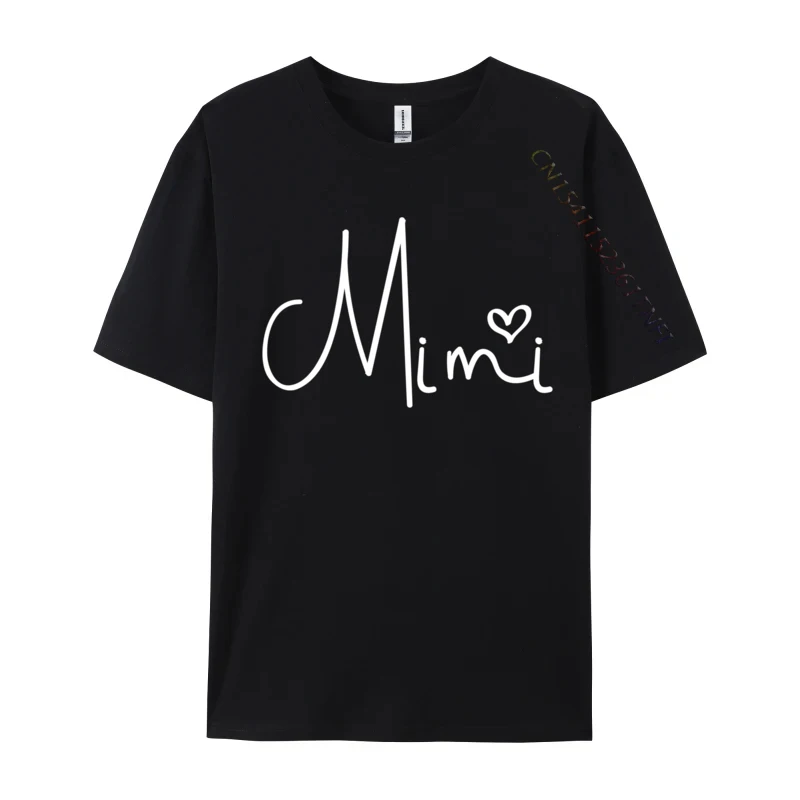 

Mimi Heart Grandma Christmas Mother Is Day T-Shirt Man Clothing T-Shirt Combed Cotton Funny Clothing Shirt Round Collar