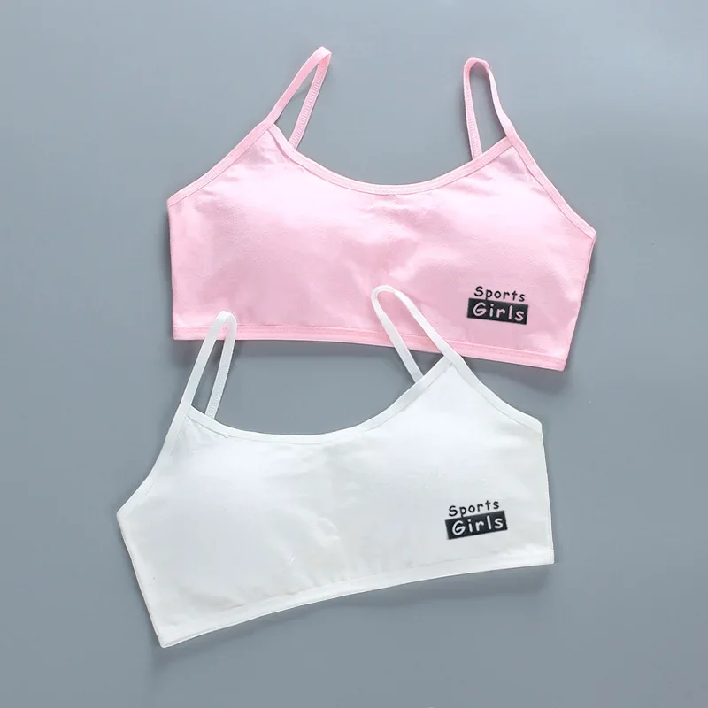 Cute Cartoon Cotton Underwear Teen Girls Training Bras Chest Pad Middle Children Puberty Sports Vest Women Lingerie Tank Top