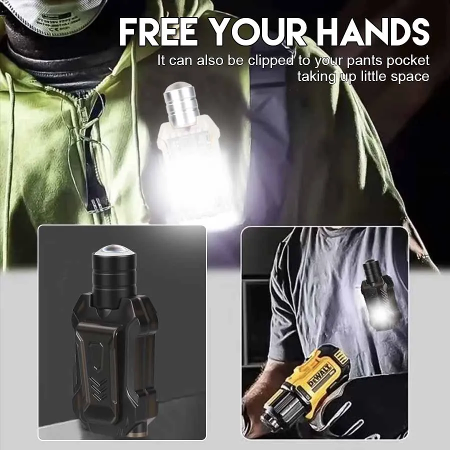 Torcia EDC potente ricaricabile Proiettore zoomabile portatile con coda Forte mini lanterna da campeggio impermeabile per l'escursionismo