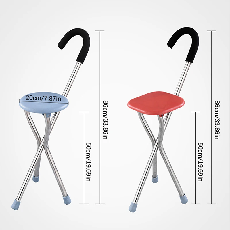 مقعد قصب المشي قابل للطي خفيف الوزن في الهواء الطلق كرسي قابل للطي للرجال المسنين المعاقين الجد الجدة #6