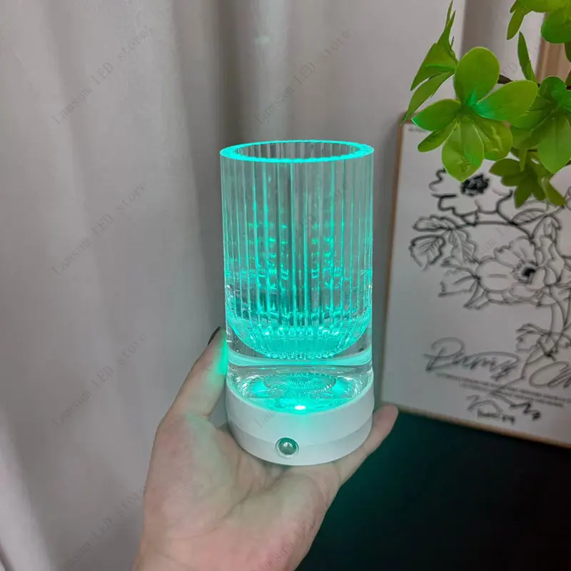 Rechargeable LED RGB Vase Light Touch Sensing Waterproof Flower Vase for Decorative Luminous Lighting in Bedroom Living Room
