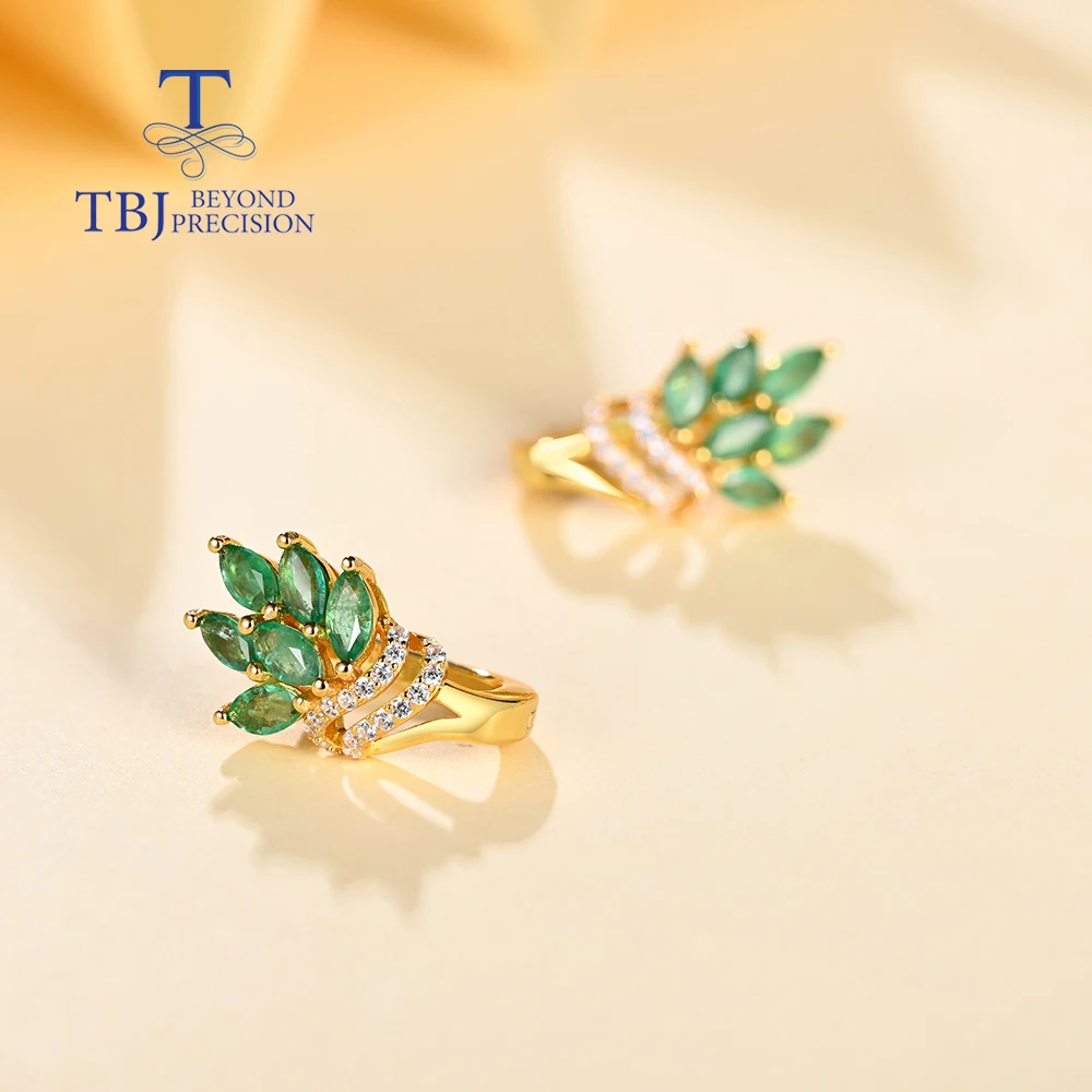 2026, Luxury Real Emerald Earrings 925 Sterling Silver natural Gems fine Jewelry for Women Wife Birthday Anniversary Gift