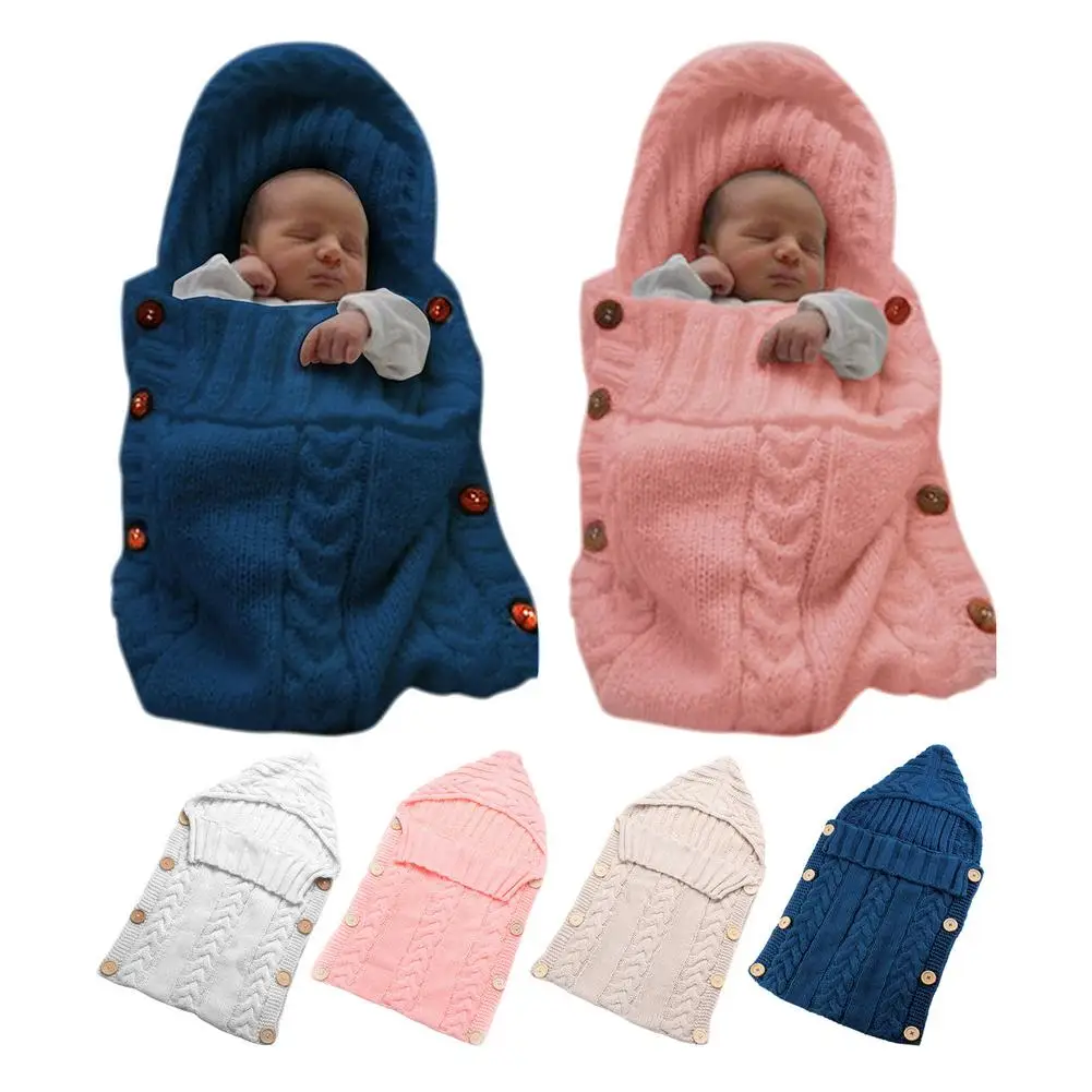 Newborn Baby Wrapped Blanket Anti-shock Wrapping Towel Baby Hooded Sleeping Bag Winter Sleeping Bag Blanket