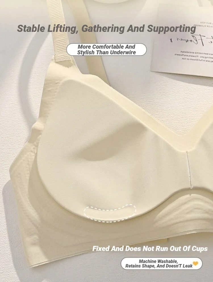 Nahtloser BH für kleine Brüste, Damen-Push-up-BH, bequem, ohne Bügel, weiche Unterstützung, geschlossene Unterwäsche für Frauen mit kleinen Brüsten, ohne Ränder. – Detail 5