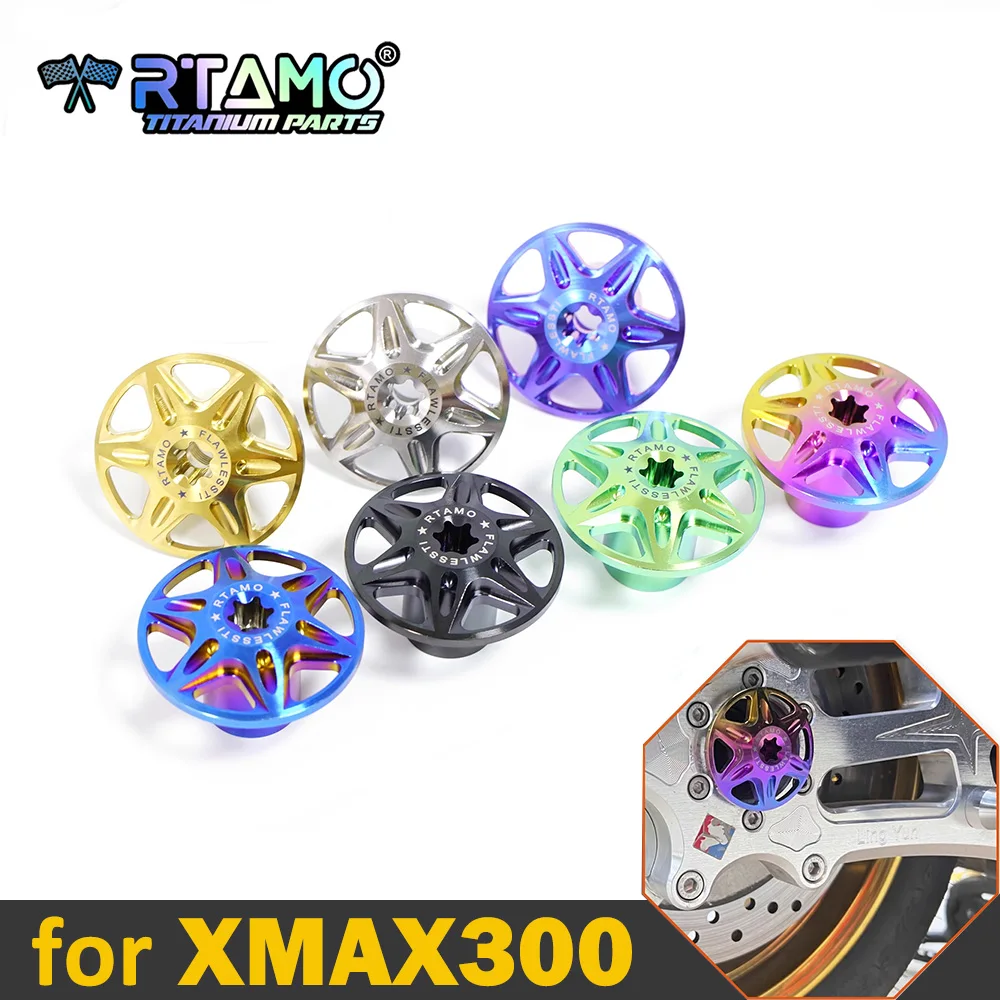 

RTAMO Titanium Nut Swingarm Cover Rear Axle Nut Cap for Yamaha Xmax300