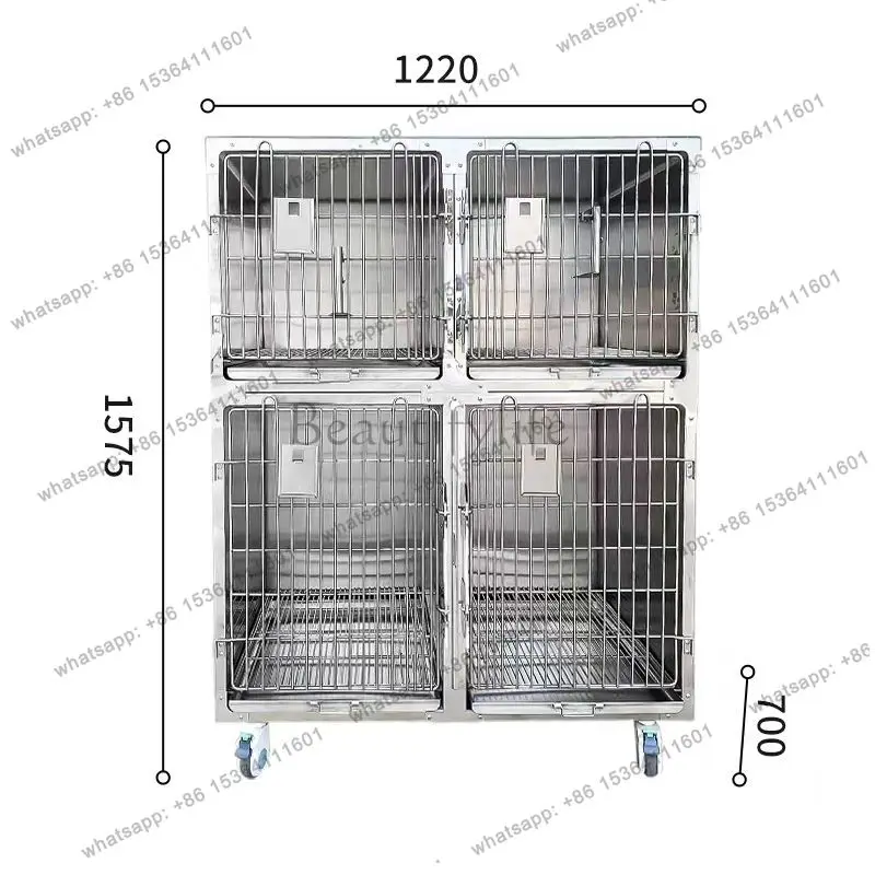 Pet inpatient cage 304 stainless steel pet hospital cat dog  multi-layer foster constant temperature oxygen cabin