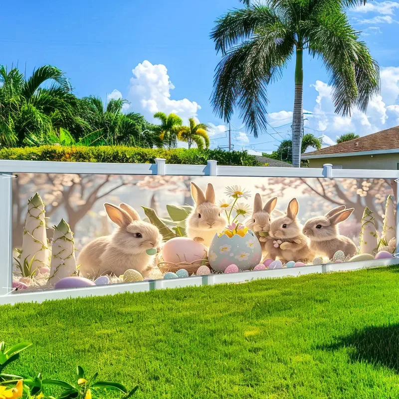banner-de-pascoa-vikama-com-coelhos-e-ovos-fofos-para-decoracao-de-jardim-e-cerca-fundo-para-festa-de-primavera