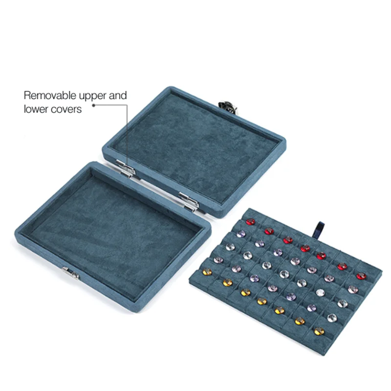 Boutique new loose diamond box, colorful gemstone display box with lid, jewelry storage box