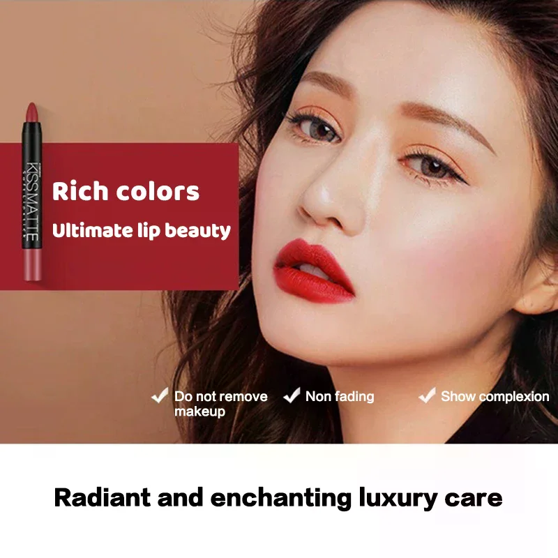 18-kleuren sexy matte lippenstift lipliner lipliner potlood blijvende naakt draaibare lipliner pen set schoonheid make-up tool cosmetische