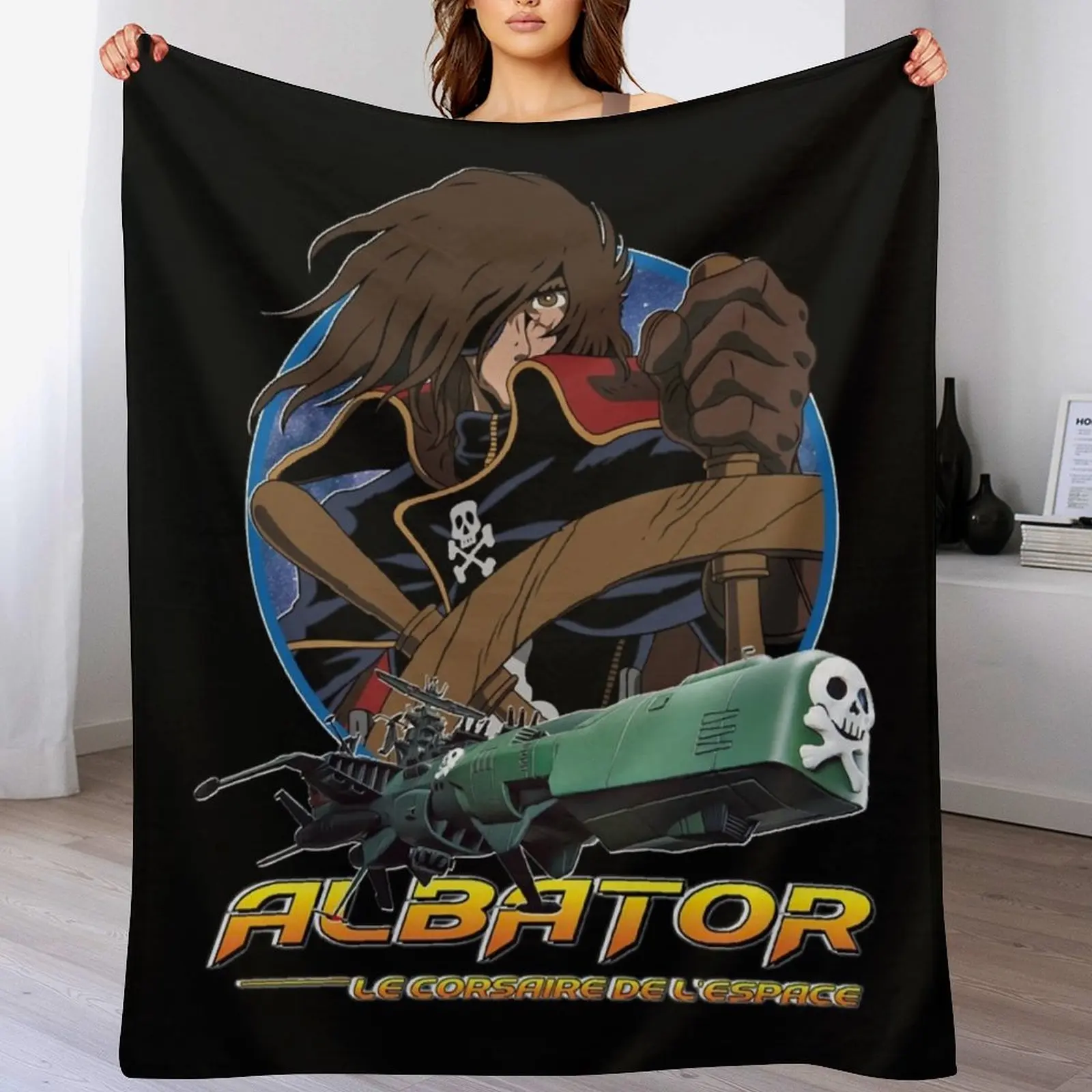 Albator (Captain Harlock) Throw Blanket Stylish Couch Blanket for Home Living Room