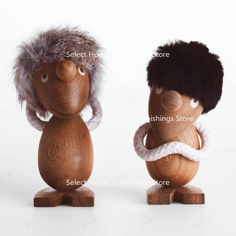 Suitable for Optimists and Pessimists, Ornamental Puppet Creative Office Wooden Doll Gifts