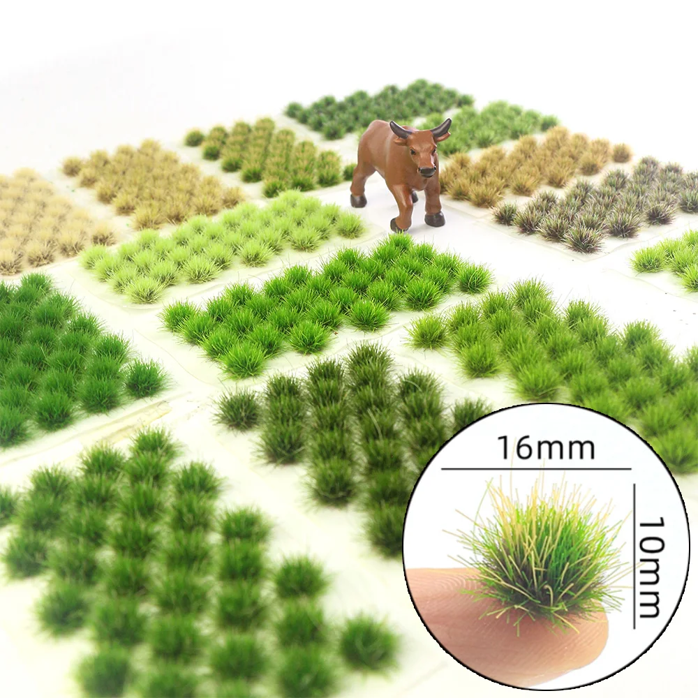 Mini Static Grass Model Artificial Grass Tufts Terrain For Micro Landscape Railway/Military/Garden Farm Scene Materials 32Pcs