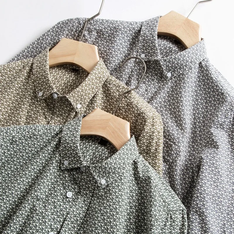 100% Cotton Brushed Printed Long Sleeved Shirt Men's Casual Comfortable Breathable Trendy Cool Stylish Shirts Floral No Ironing