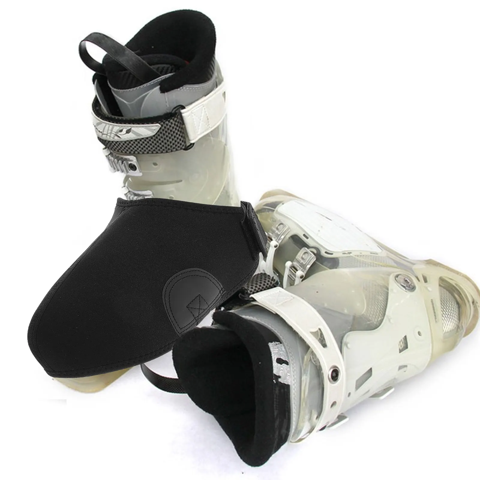

1pcs 1 Pair Outdoor Ski Shoe Thickened Warm Windproof Unisex Neoprene Climbing Gaiters Black Reusable Boot Covers Rain Shoes