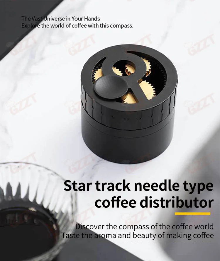 GZZT NCD58 Needle Type Coffee Distributor 58mm/54mm/51mm Compatible Coffee Tamper Space Aluminum & Stainless Steel Tamping Tool