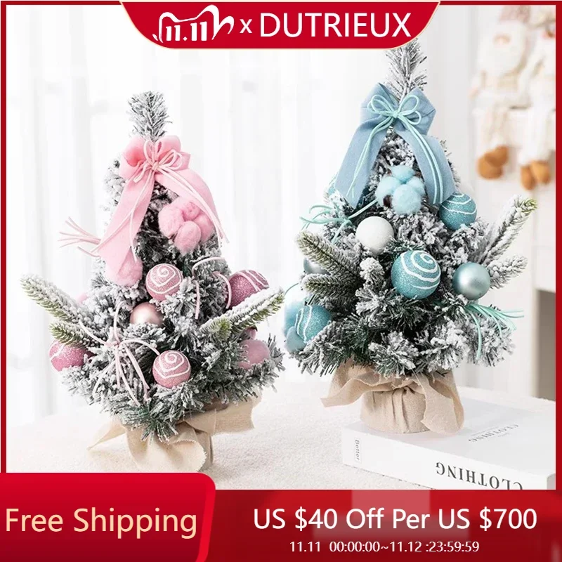 

Christmas Mini Desktop Christmas Tree Cute Luxury Kawaii Unique Decoration Display Mall Window Simulation Pink Cedar Plush Tree