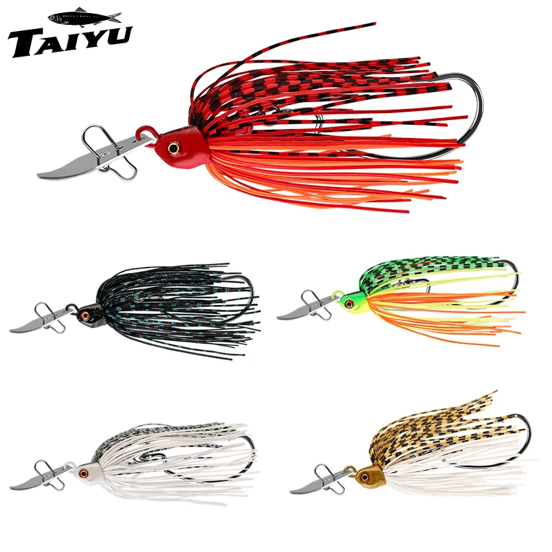 TAIYU Angelköder-Set (1-5 Stück): Chatterbait, Köder mit großer Blattklinge Unkrautfrei, Jig Dancer, Spinnerbait, Wobbler, Crankbait