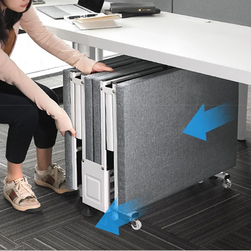 Household 220v Office Lunch Break Folding Bed Portable Escort March Bed Simple Household Nap Single Latex Bed