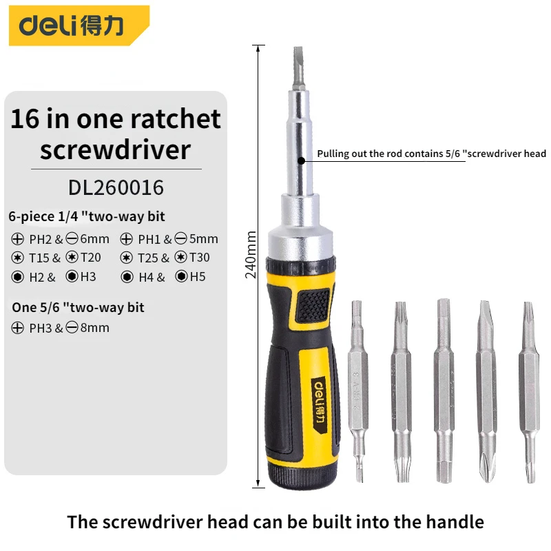 Deli 30/56 piece portable precision magnetic ratchet screwdriver bit kit, mobile phone, notebook, household maintenance tool set