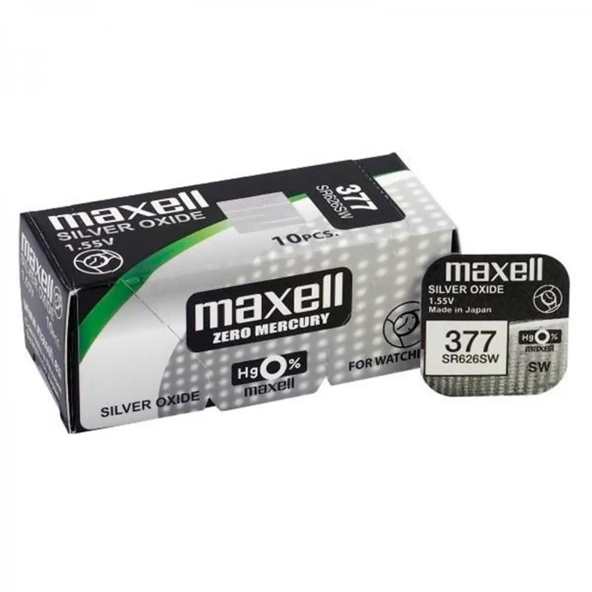 Maxell battery original silver oxide SR626SW blister 2X PCs button batteries