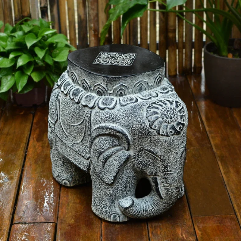 Creative Courtyard Doorstep Decorations Stone Piers Outdoor Terraces  Gate Pier Living Rooml Elephant Shoe Changing Stools