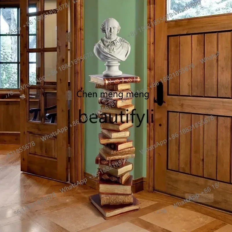 

S7486 ss The Power of Books Exquisite Western Style Antique High Table Side Table Storage Rack